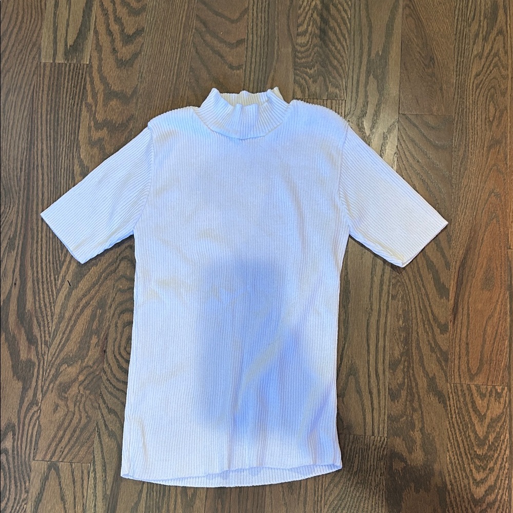 David Benjamin White Ribbed Top